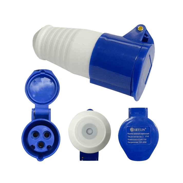 Розетка силовая переносная ARTSUN SP-1F-16А-IP44-3P Розетка силовая переносная ARTSUN SP-1F-16А-IP44-3P
