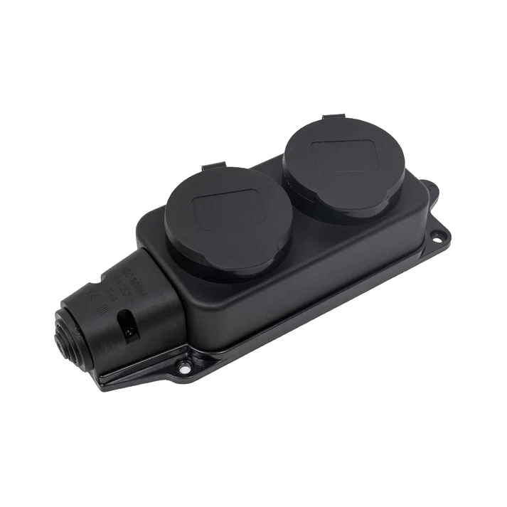 Колодка каучук с заземлением с крышкой ARTSUN K2E-B-IP44