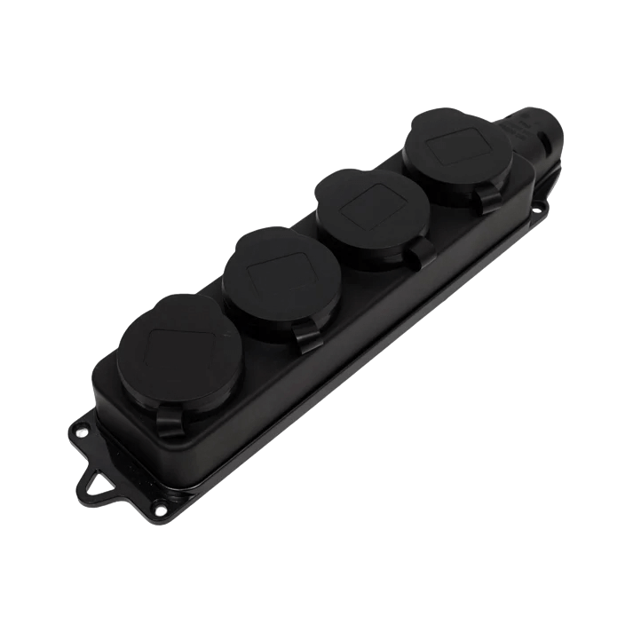 Колодка каучук с заземлением с крышкой ARTSUN K4E-B-IP44