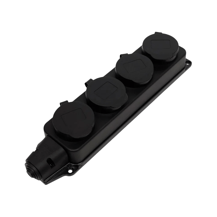 Колодка каучук с заземлением с крышкой ARTSUN K4E-B-IP44