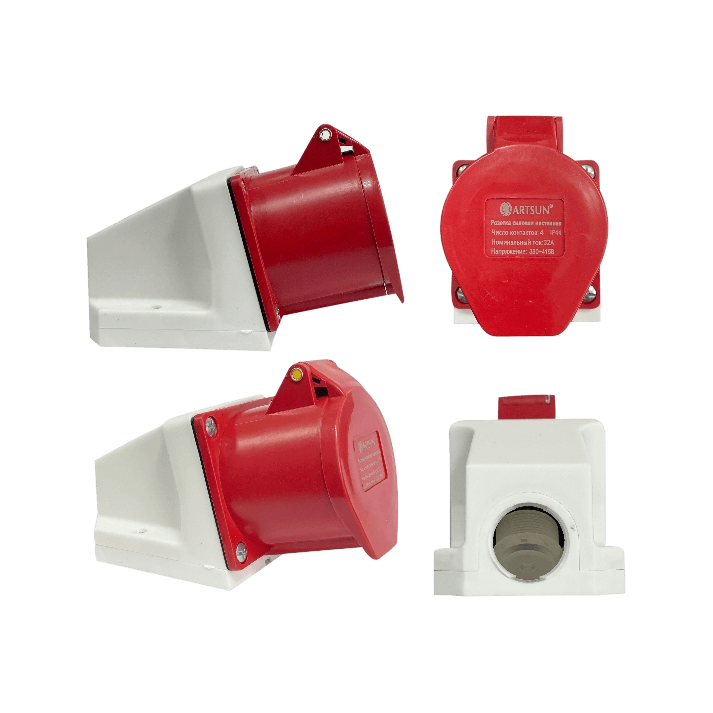 Розетка силовая настенная ARTSUN SW-3F-32А -IP44-4P Розетка силовая настенная ARTSUN SW-3F-32А -IP44-4P