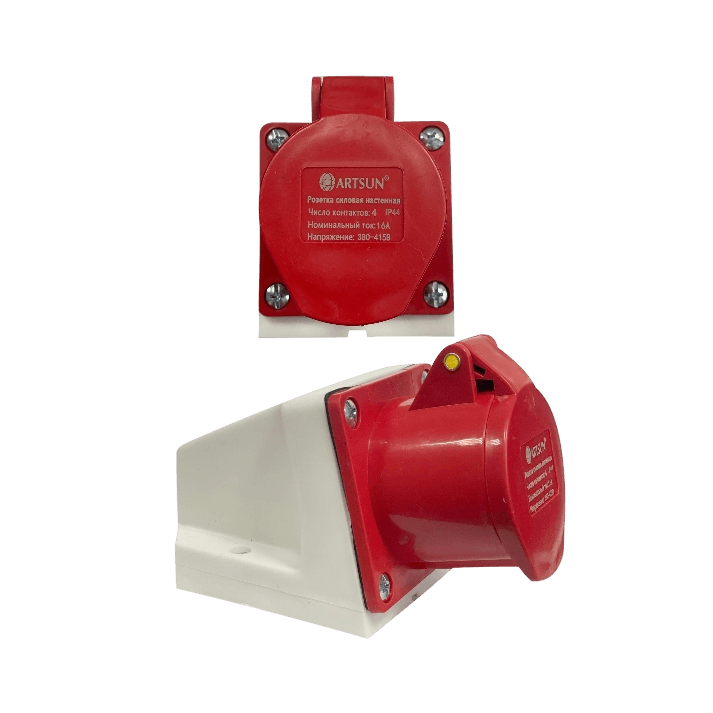 Розетка силовая настенная ARTSUN SW-3F-16А-IP44-4P Розетка силовая настенная ARTSUN SW-3F-16А-IP44-4P