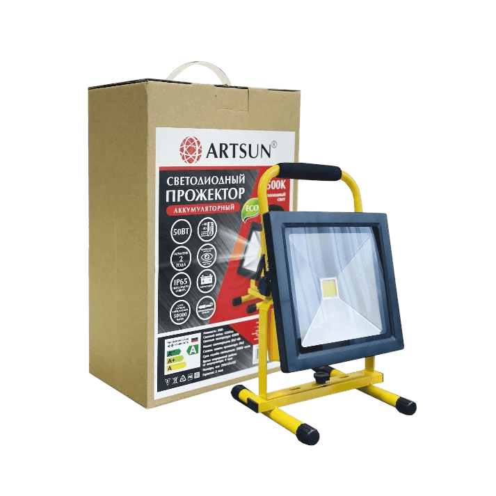 Прожектор светодиодный акуммуляторный ARTSUN LED FLA 50W 6500K COB Прожектор светодиодный акуммуляторный ARTSUN LED FLA 50W 6500K COB