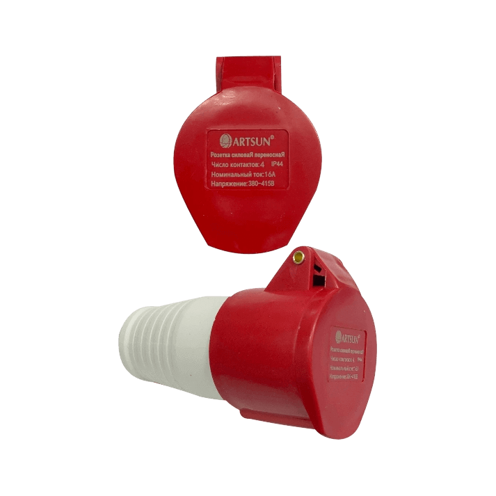 Розетка силовая переносная ARTSUN SP-3F-16А-IP44-4P Розетка силовая переносная ARTSUN SP-3F-16А-IP44-4P