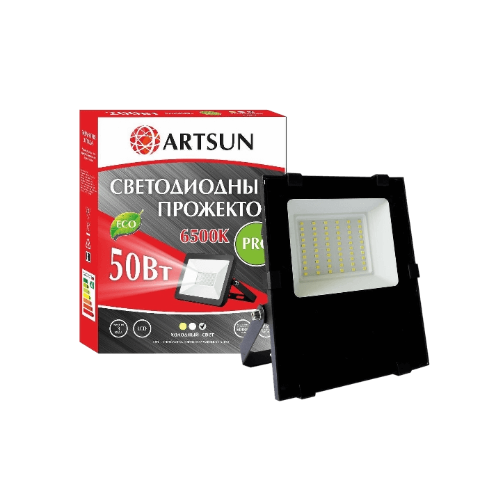 Прожектор светодиодный ARTSUN LED FL 50W 6500K PRO Прожектор светодиодный ARTSUN LED FL 50W 6500K PRO