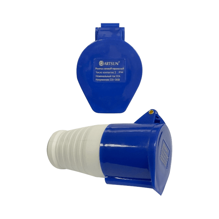 Розетка силовая переносная ARTSUN SP-1F-32А-IP44-3P Розетка силовая переносная ARTSUN SP-1F-32А-IP44-3P