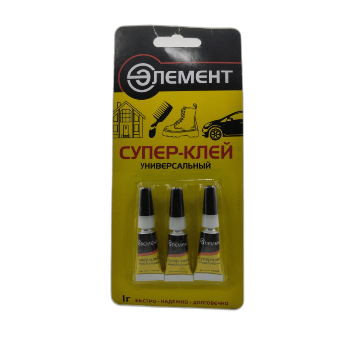 Супер клей ЭЛЕМЕНТ, 1г., 3шт., на блистере SGBL3 Супер клей ЭЛЕМЕНТ, 1г., 3шт., на блистере SGBL3