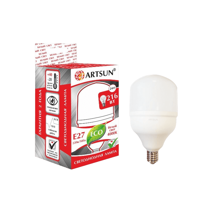 Лампа светодиодная ARTSUN LED T80 24W E27 4000K